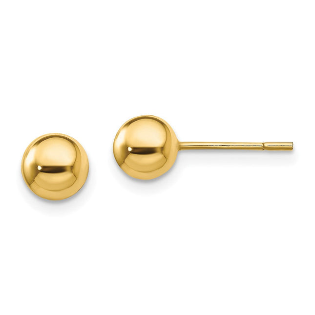 Sterling Silver Gold-Tone Polished Ball Post Earrings