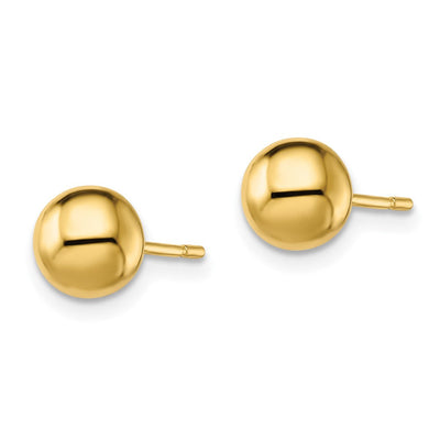 Sterling Silver Gold-Tone Polished Ball Post Earrings, 7 x 7mm