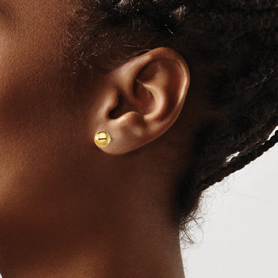 Sterling Silver Gold-Tone Polished Ball Post Earrings, 7 x 7mm