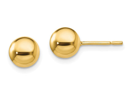 Sterling Silver Gold-Tone Polished Ball Post Earrings (Style QE13333)