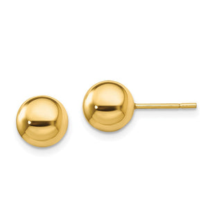 Sterling Silver Gold-Tone Polished Ball Post Earrings (Style QE13334)