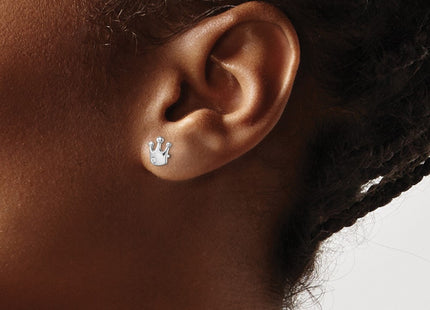 Sterling silver cubic zirconia crown earrings, another view