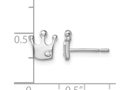 Sterling silver cubic zirconia crown earrings, further view