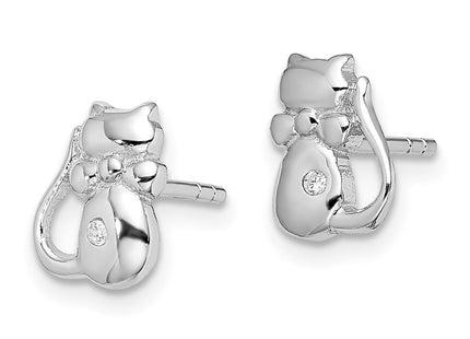 Sterling silver cubic zirconia earrings, alternate view