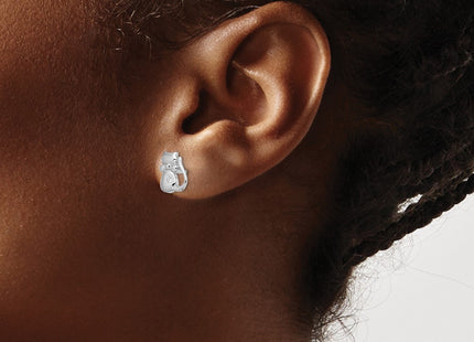 Sterling silver cubic zirconia earrings, another view