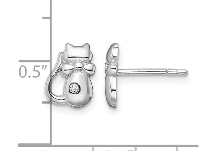 Sterling silver cubic zirconia earrings, further view