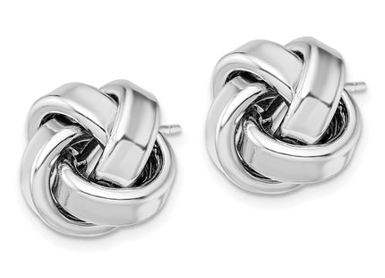 Sterling silver knot earrings, alternate view
