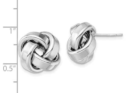 Sterling silver knot earrings, further view