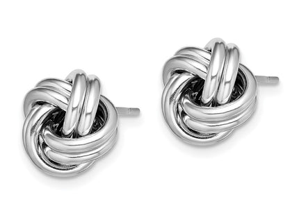 Sterling silver knot earrings, alternate view