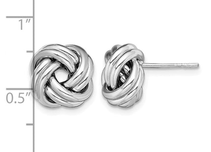 Sterling silver knot earrings, further view