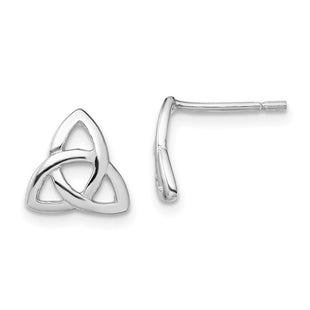 Sterling Silver Rhodium-plated Polished Celtic Knot Post Earrings (Style QE13549)