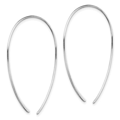 Sterling Silver Rhodium-plated Threader Earrings, 47.61 x 2.05mm