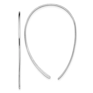 Sterling Silver Rhodium-plated Threader Earrings (Style QE13592)