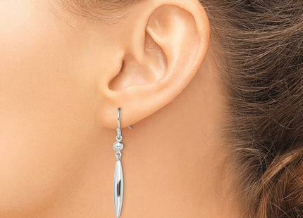 Sterling silver oval drop earrings, another view