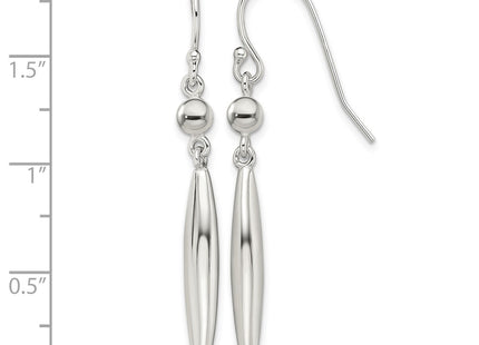 Sterling silver oval drop earrings, further view