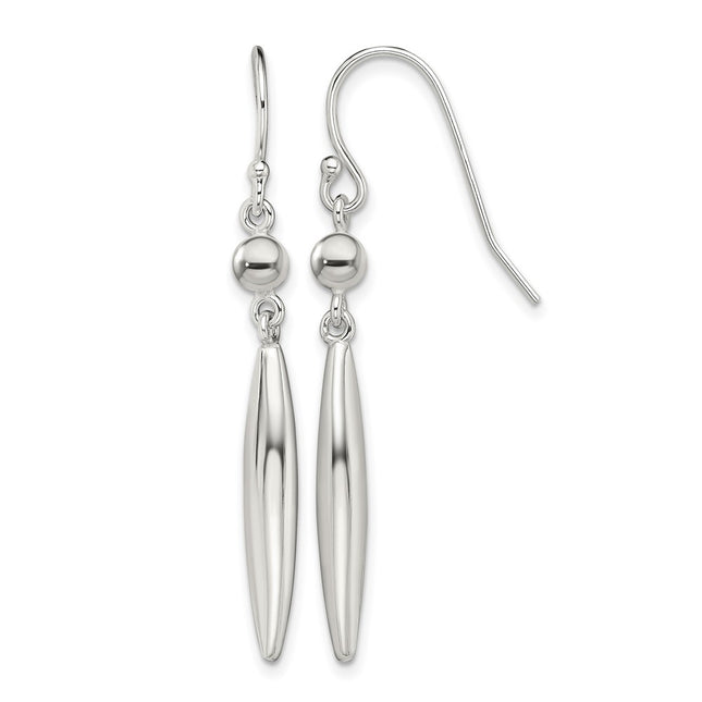 Sterling silver oval drop earrings