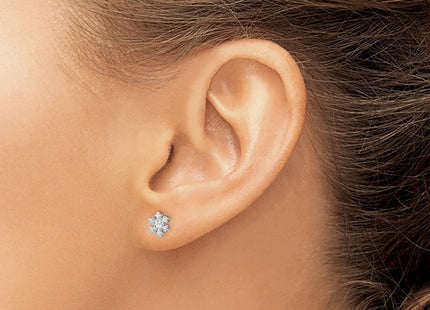 Sterling silver cubic zirconia snowflake earrings, another view