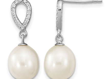 Sterling silver cubic zirconia drop earrings