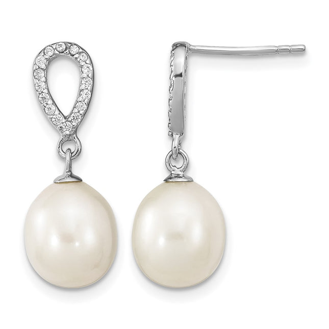 Sterling silver cubic zirconia drop earrings