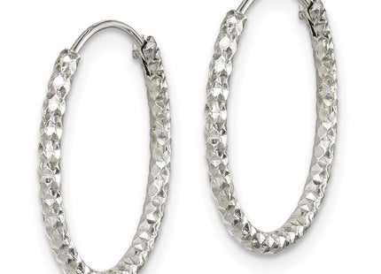 Sterling Silver Diamond Cut 1. Endless Hoop Earrings