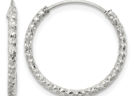 Sterling Silver Diamond Cut 1. Endless Hoop Earrings