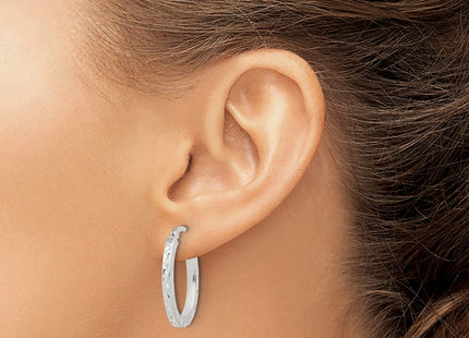 Sterling silver oval hoop earrings, another view