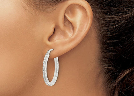 Sterling silver oval hoop earrings, another view