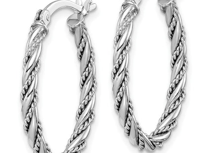 Sterling silver oval hoop earrings, alternate view