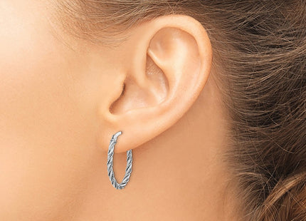 Sterling silver oval hoop earrings, another view
