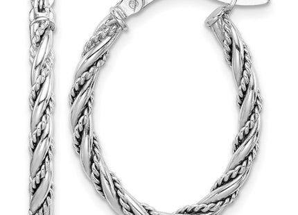 Sterling silver oval hoop earrings