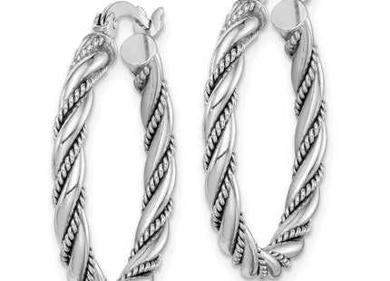 Sterling silver hoop earrings, alternate view