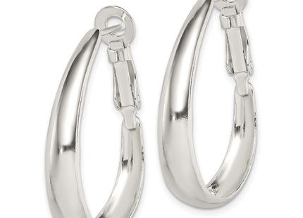 Sterling silver hoop earrings, alternate view
