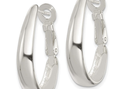 Sterling silver hoop earrings, alternate view