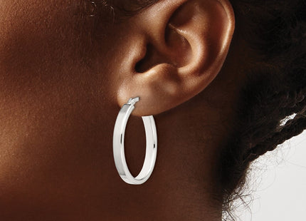 Sterling silver oval hoop earrings, another view