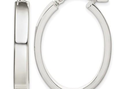 Sterling silver oval hoop earrings