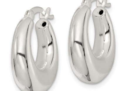 Sterling silver hoop earrings, alternate view