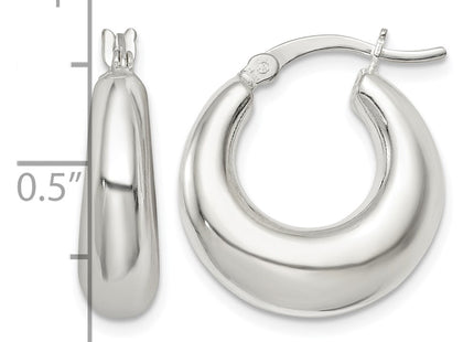 Sterling silver hoop earrings, further view