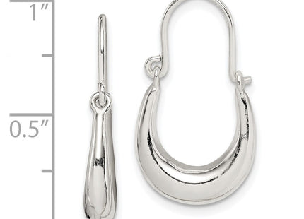Sterling Silver Polished & Tapered Oval Hoop Earrings (Style QE14153)