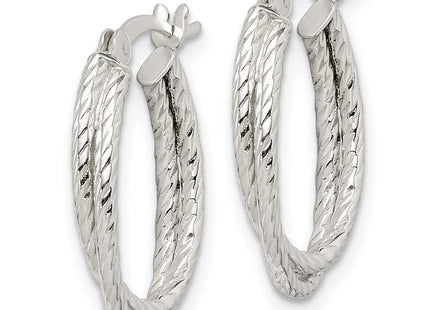 Sterling silver hoop earrings, alternate view