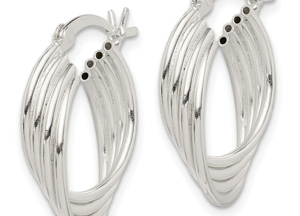 Sterling silver hoop earrings, alternate view