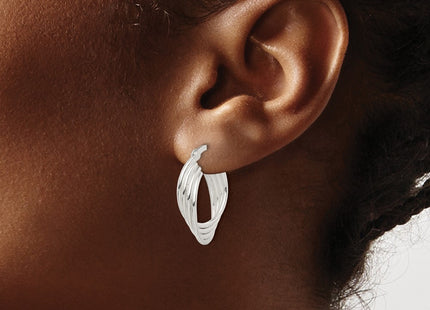 Sterling silver hoop earrings, another view
