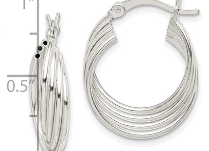 Sterling silver hoop earrings, further view