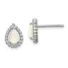 Sterling Silver Lab Created Opal Post Earrings