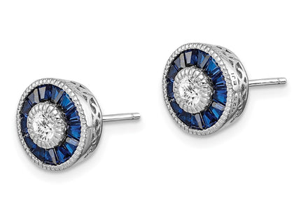 Sterling silver cubic zirconia earrings, synthetic stone, alternate view