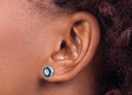 Sterling silver cubic zirconia earrings, synthetic stone, another view