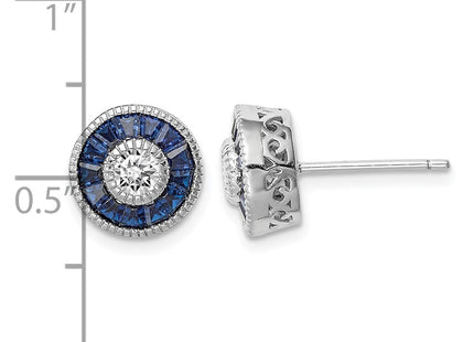 Sterling silver cubic zirconia earrings, synthetic stone, further view