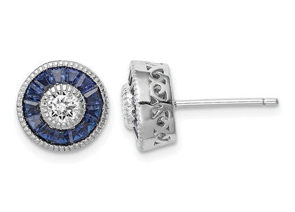Sterling silver cubic zirconia earrings, synthetic stone