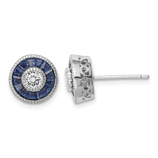 Sterling silver cubic zirconia earrings, synthetic stone