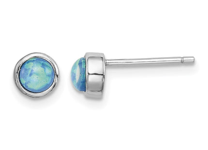 Sterling silver opal stud earrings