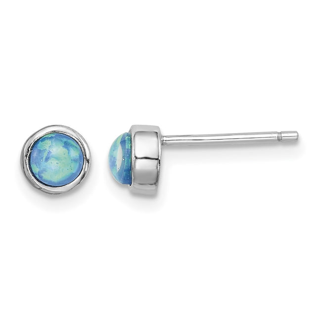 Sterling silver opal stud earrings